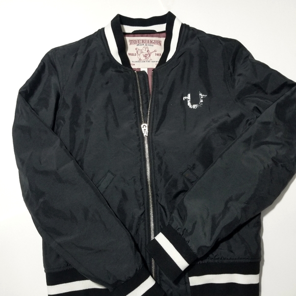 True Religion Jackets & Blazers - True Religion Cropped Bomber Jacket Sz S